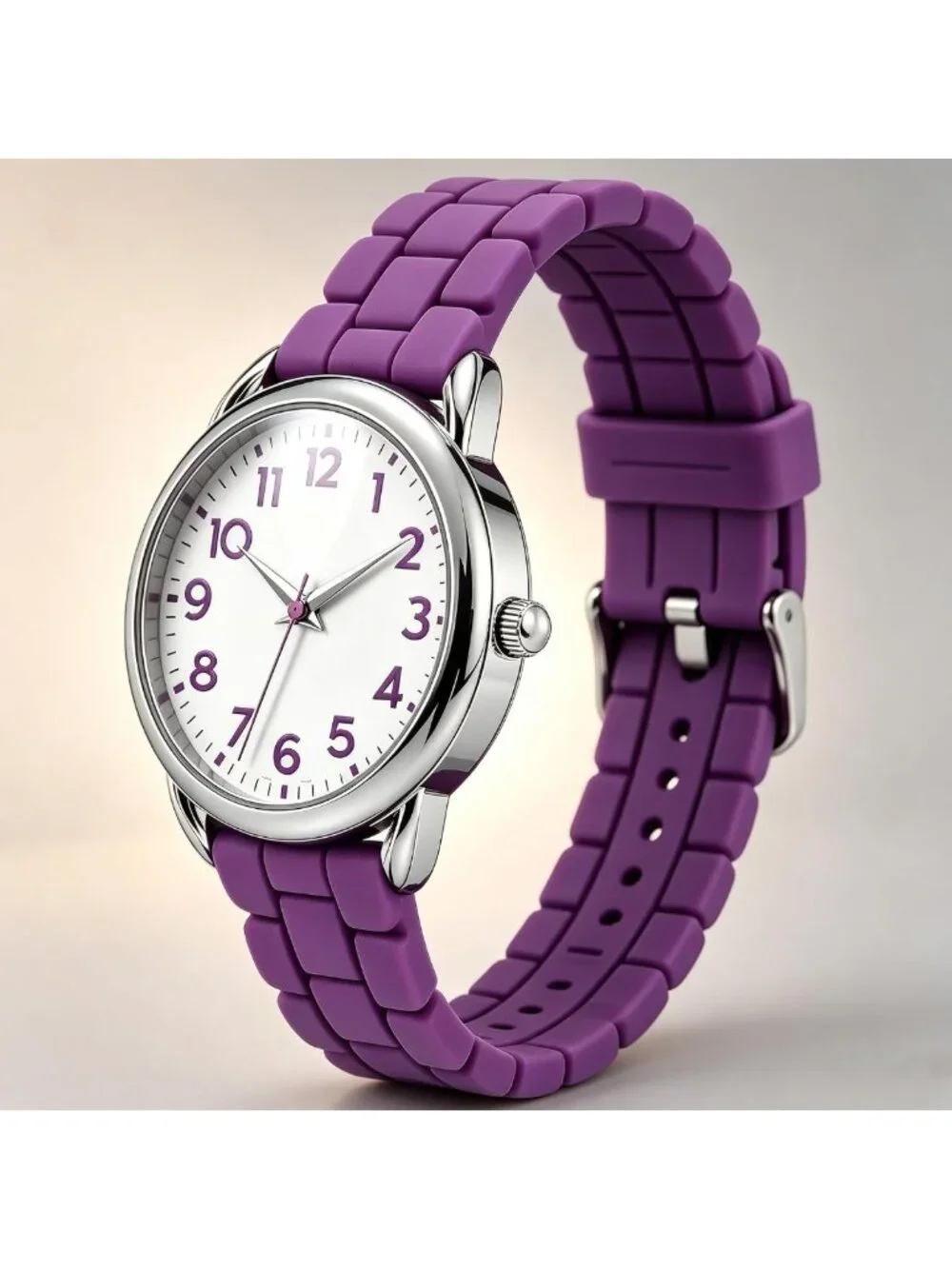 Stylish 35MM Women's Big Face Watch - Easy Reader, Waterproof, Silicone Strap